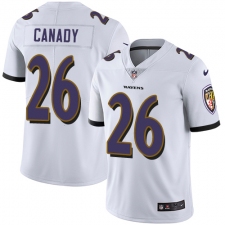 Men's Nike Baltimore Ravens #26 Maurice Canady White Vapor Untouchable Limited Player NFL Jersey