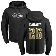 NFL Nike Baltimore Ravens #26 Maurice Canady Black Name & Number Logo Pullover Hoodie