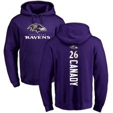 NFL Nike Baltimore Ravens #26 Maurice Canady Purple Backer Pullover Hoodie