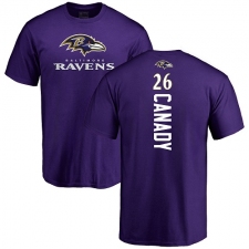 NFL Nike Baltimore Ravens #26 Maurice Canady Purple Backer T-Shirt