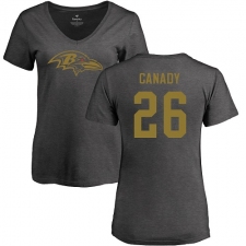 NFL Women's Nike Baltimore Ravens #26 Maurice Canady Ash One Color T-Shirt