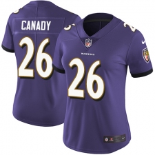 Women Nike Baltimore Ravens #26 Maurice Canady Purple Team Color Vapor Untouchable Limited Player NFL Jersey