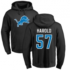 NFL Nike Detroit Lions #57 Eli Harold Black Name & Number Logo Pullover Hoodie