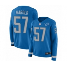 Women's Nike Detroit Lions #57 Eli Harold Limited Blue Therma Long Sleeve NFL Jersey