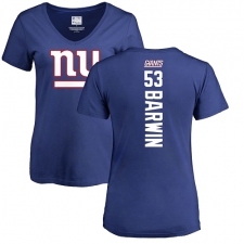 NFL Women's Nike New York Giants #53 Connor Barwin Royal Blue Backer T-Shirt