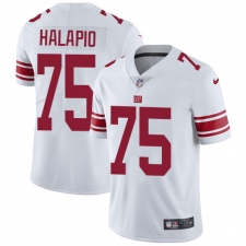 Men's Nike New York Giants #75 Jon Halapio White Vapor Untouchable Limited Player NFL Jersey