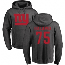 NFL Nike New York Giants #75 Jon Halapio Ash One Color Pullover Hoodie