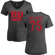 NFL Women's Nike New York Giants #75 Jon Halapio Ash One Color T-Shirt