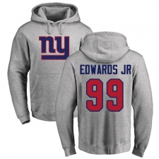 NFL Nike New York Giants #99 Mario Edwards Jr Ash Name & Number Logo Pullover Hoodie