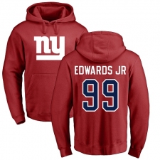 NFL Nike New York Giants #99 Mario Edwards Jr Red Name & Number Logo Pullover Hoodie