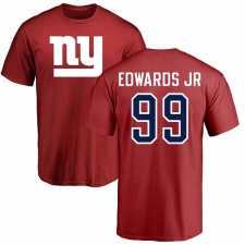 NFL Nike New York Giants #99 Mario Edwards Jr Red Name & Number Logo T-Shirt