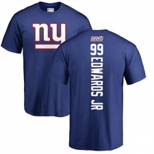 NFL Nike New York Giants #99 Mario Edwards Jr Royal Blue Backer T-Shirt