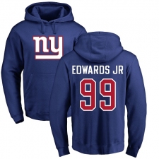 NFL Nike New York Giants #99 Mario Edwards Jr Royal Blue Name & Number Logo Pullover Hoodie