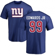 NFL Nike New York Giants #99 Mario Edwards Jr Royal Blue Name & Number Logo T-Shirt