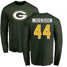 NFL Nike Green Bay Packers #44 Antonio Morrison Green Name & Number Logo Long Sleeve T-Shirt