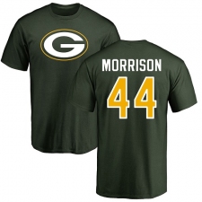 NFL Nike Green Bay Packers #44 Antonio Morrison Green Name & Number Logo T-Shirt