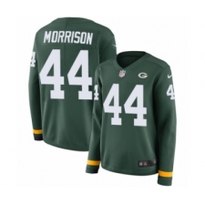 Women's Nike Green Bay Packers #44 Antonio Morrison Limited Green Therma Long Sleeve NFL Jersey