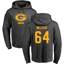 NFL Nike Green Bay Packers #64 Justin McCray Ash One Color Pullover Hoodie
