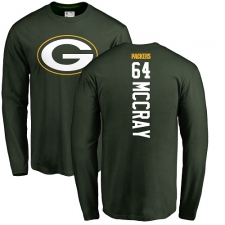 NFL Nike Green Bay Packers #64 Justin McCray Green Backer Long Sleeve T-Shirt