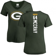 NFL Women's Nike Green Bay Packers #64 Justin McCray Green Backer T-Shirt