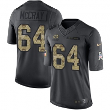 Youth Nike Green Bay Packers #64 Justin McCray Limited Black 2016 Salute to Service NFL Jersey