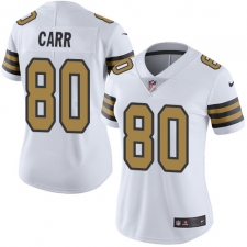 Women's Nike New Orleans Saints #80 Austin Carr Limited White Rush Vapor Untouchable NFL Jersey