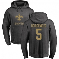 NFL Nike New Orleans Saints #5 Teddy Bridgewater Ash One Color Pullover Hoodie