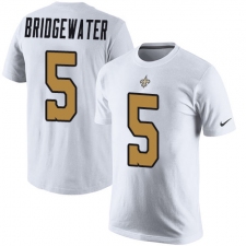 NFL Nike New Orleans Saints #5 Teddy Bridgewater White Rush Pride Name & Number T-Shirt