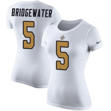 NFL Women's Nike New Orleans Saints #5 Teddy Bridgewater White Rush Pride Name & Number T-Shirt