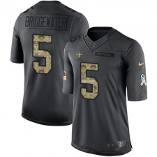 Youth Nike New Orleans Saints #5 Teddy Bridgewater Limited Black 2016 Salute to Service NFL Jersey