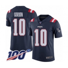 Men's New England Patriots #10 Josh Gordon Limited Navy Blue Rush Vapor Untouchable 100th Season Football Jersey