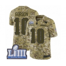 Men's Nike New England Patriots #10 Josh Gordon Limited Camo 2018 Salute to Service Super Bowl LIII Bound NFL Jersey