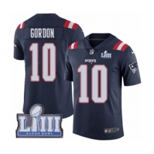 Men's Nike New England Patriots #10 Josh Gordon Limited Navy Blue Rush Vapor Untouchable Super Bowl LIII Bound NFL Jersey