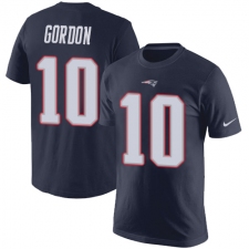 NFL Nike New England Patriots #10 Josh Gordon Navy Blue Rush Pride Name & Number T-Shirt
