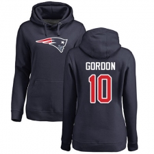 NFL Women's Nike New England Patriots #10 Josh Gordon Navy Blue Name & Number Logo Pullover Hoodie