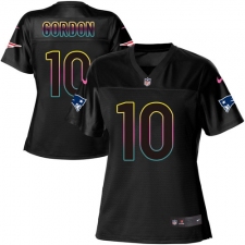 Women's Nike New England Patriots #10 Josh Gordon Game Black Fashion NFL Jersey