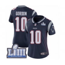 Women's Nike New England Patriots #10 Josh Gordon Navy Blue Team Color Vapor Untouchable Limited Player Super Bowl LIII Bound NFL Jersey