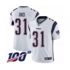 Men's New England Patriots #31 Jonathan Jones White Vapor Untouchable Limited Player 100th Season Football Jersey