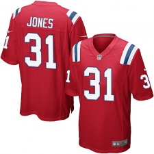 Men's Nike New England Patriots #31 Jonathan Jones Game Red Alternate NFL Jersey