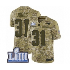 Men's Nike New England Patriots #31 Jonathan Jones Limited Camo 2018 Salute to Service Super Bowl LIII Bound NFL Jersey