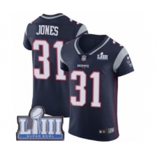 Men's Nike New England Patriots #31 Jonathan Jones Navy Blue Team Color Vapor Untouchable Elite Player Super Bowl LIII Bound NFL Jersey
