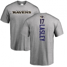 NFL Nike Baltimore Ravens #17 Jordan Lasley Ash Backer T-Shirt