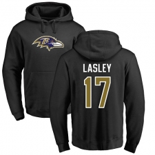 NFL Nike Baltimore Ravens #17 Jordan Lasley Black Name & Number Logo Pullover Hoodie