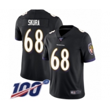 Men's Baltimore Ravens #68 Matt Skura Black Alternate Vapor Untouchable Limited Player 100th Season Football Jersey
