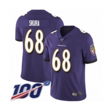 Men's Baltimore Ravens #68 Matt Skura Purple Team Color Vapor Untouchable Limited Player 100th Season Football Jersey