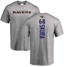 NFL Nike Baltimore Ravens #68 Matt Skura Ash Backer T-Shirt