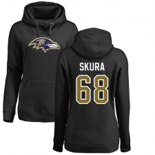 NFL Women's Nike Baltimore Ravens #68 Matt Skura Black Name & Number Logo Pullover Hoodie