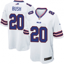 Men's Nike Buffalo Bills #20 Rafael Bush Game White NFL Jersey