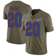 Men's Nike Buffalo Bills #20 Rafael Bush Limited Olive 2017 Salute to Service NFL Jersey