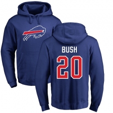 NFL Nike Buffalo Bills #20 Rafael Bush Royal Blue Name & Number Logo Pullover Hoodie